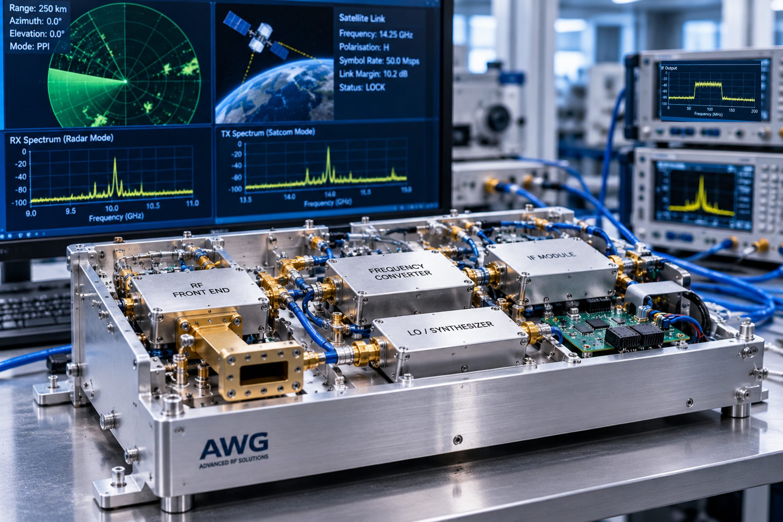 Ku-Band Radar and Satcom transceiver
